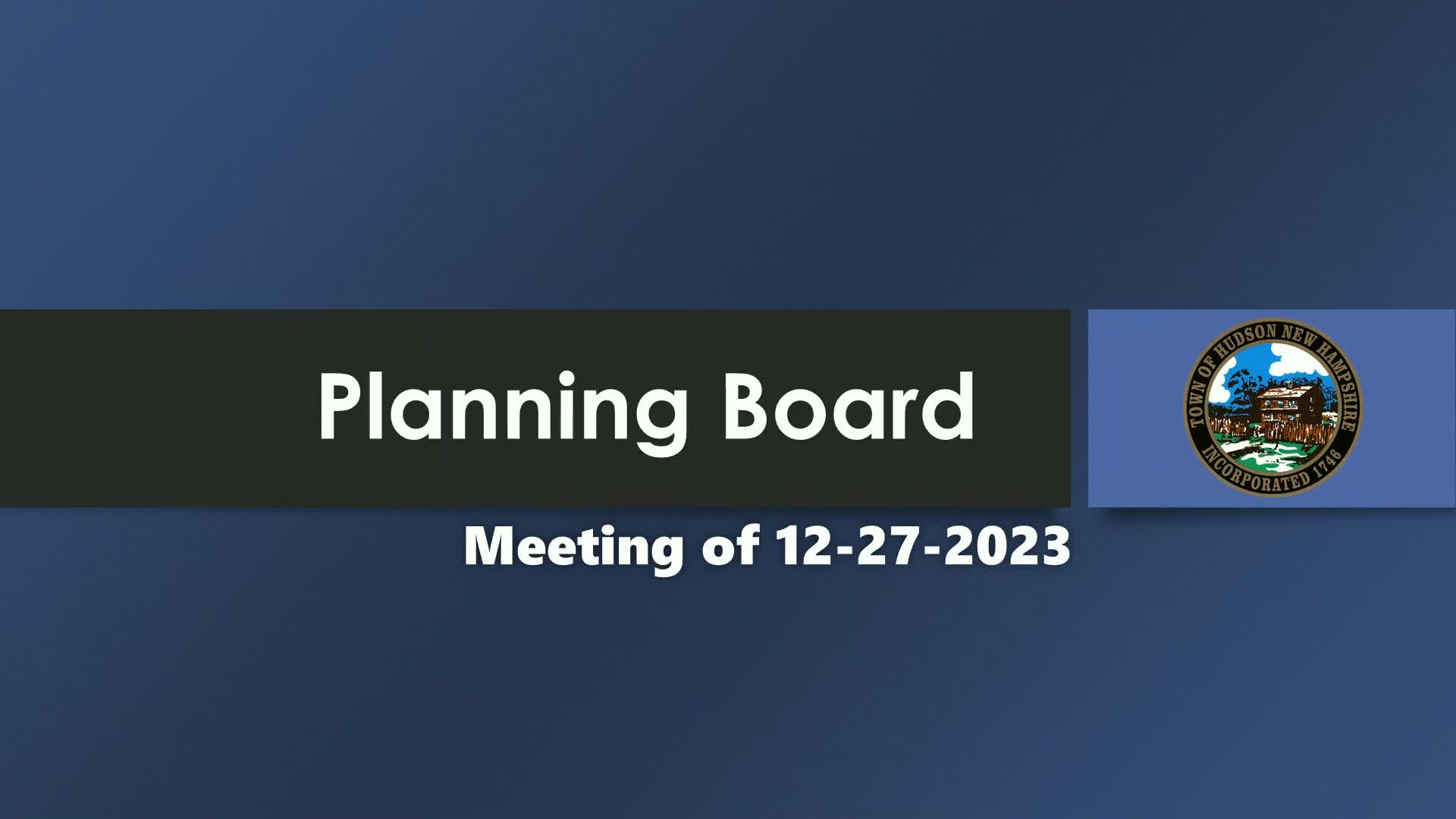 Planning Board Meeting of 122723