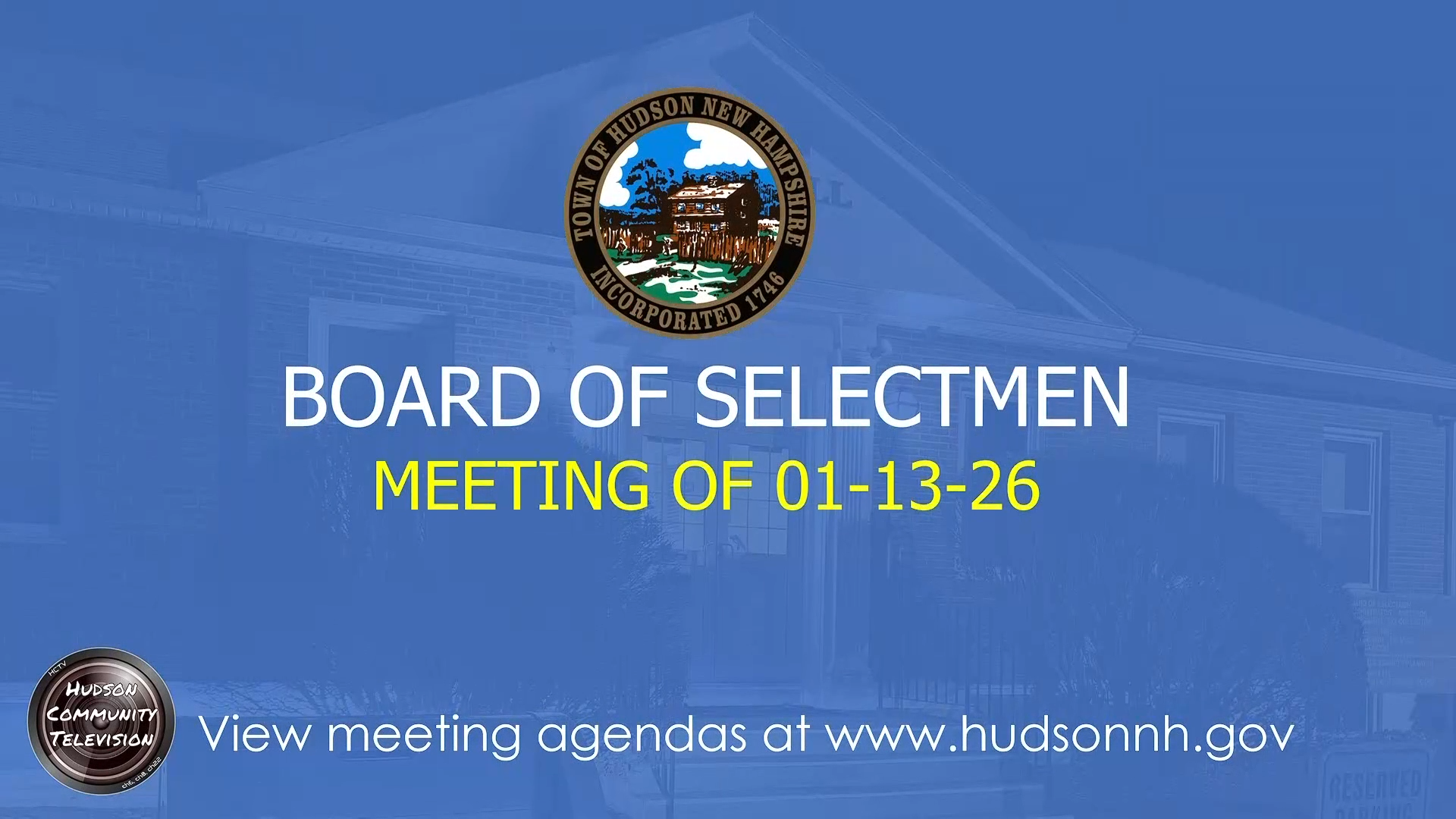 Thumbnail image for Board of Selectmen Meeting of 01-13-26
