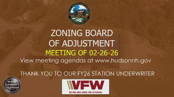 Thumbnail image for Zoning Board of Adjustment Meeting of 02-26-26