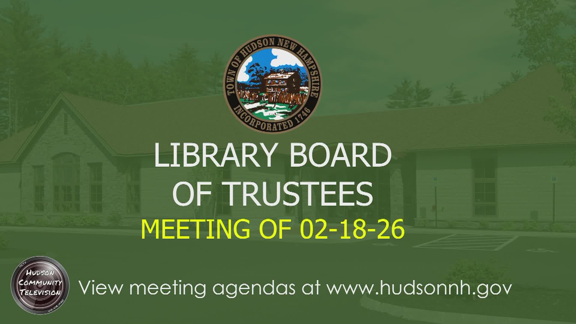 Thumbnail image for Library Trustees Meeting of 03-12-26
