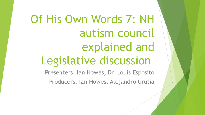 Thumbnail image for Of His Own Words Autism Awareness with Ian Howes Pt. 7