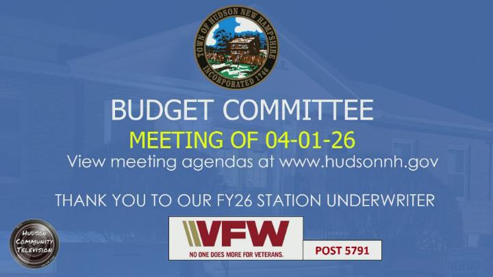 Thumbnail image for Budget Committee Meeting of 04-01-26