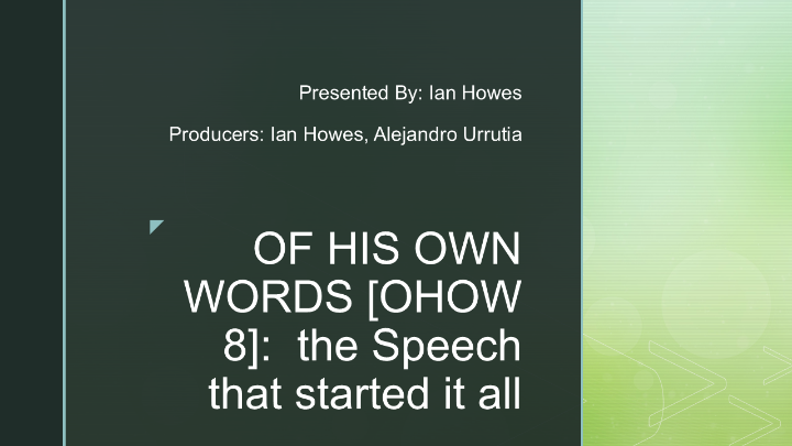 Thumbnail image for Of His Own Words Autism Awareness with Ian Howes Pt. 8