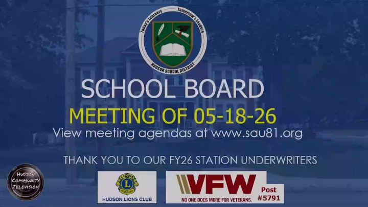 Thumbnail image for School Board Meeting of 05-18-26